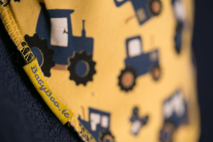 Blue tractors bandana bib