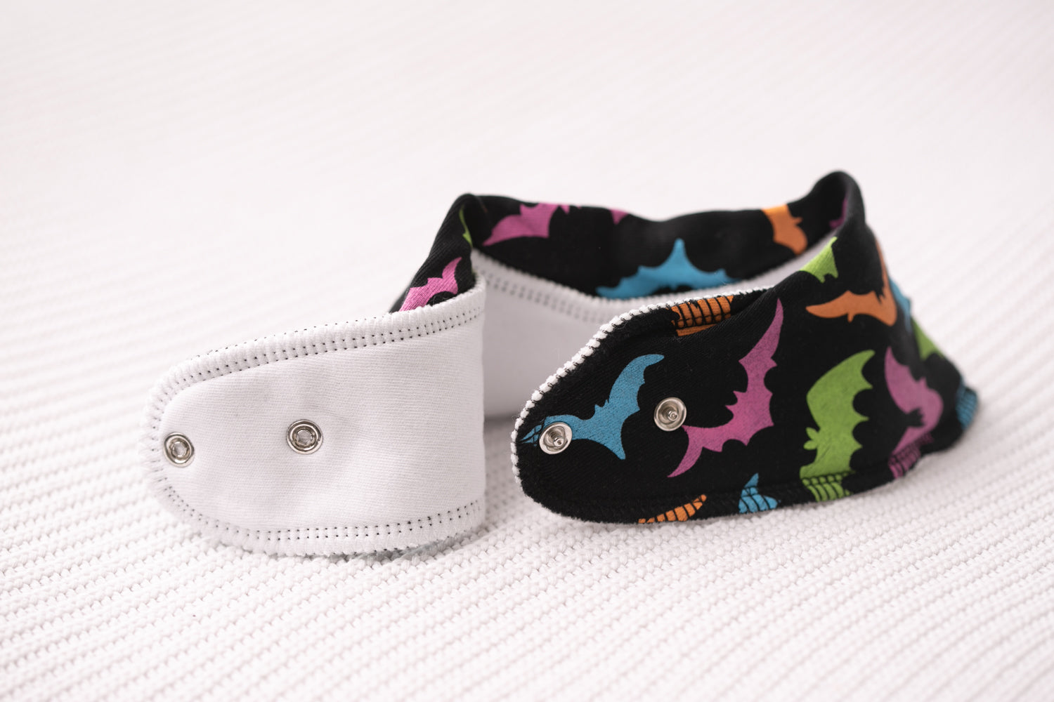 Rainbow bats organic cotton DribbleBoo bandana bib