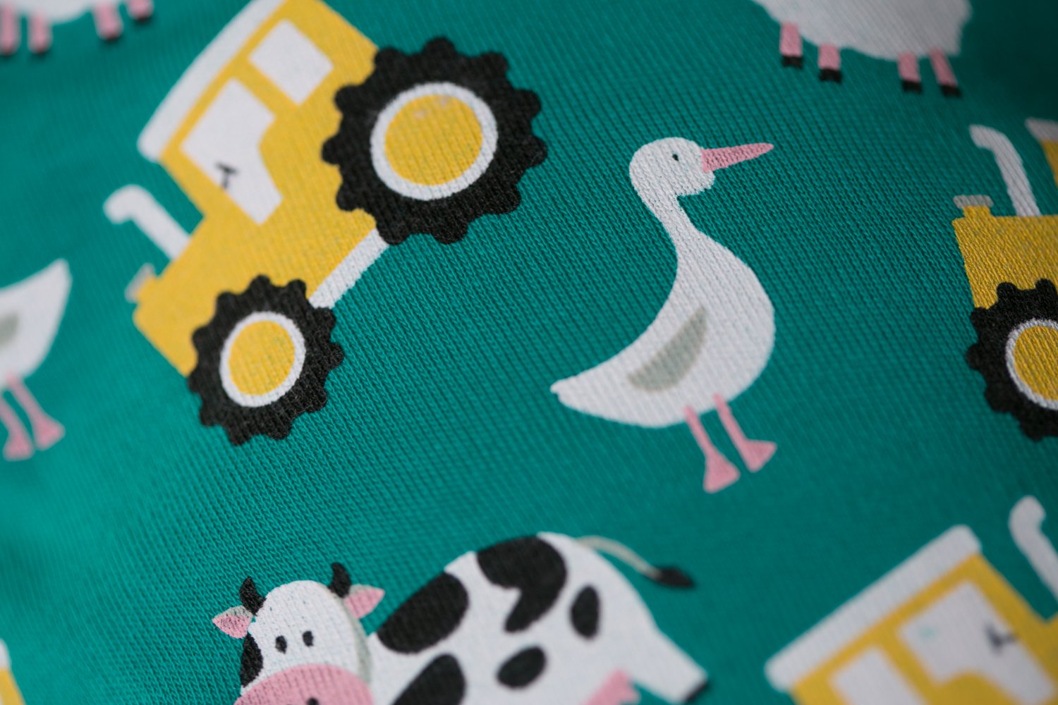 Jade green farmyard organic cotton DribbleBoo bandana bib