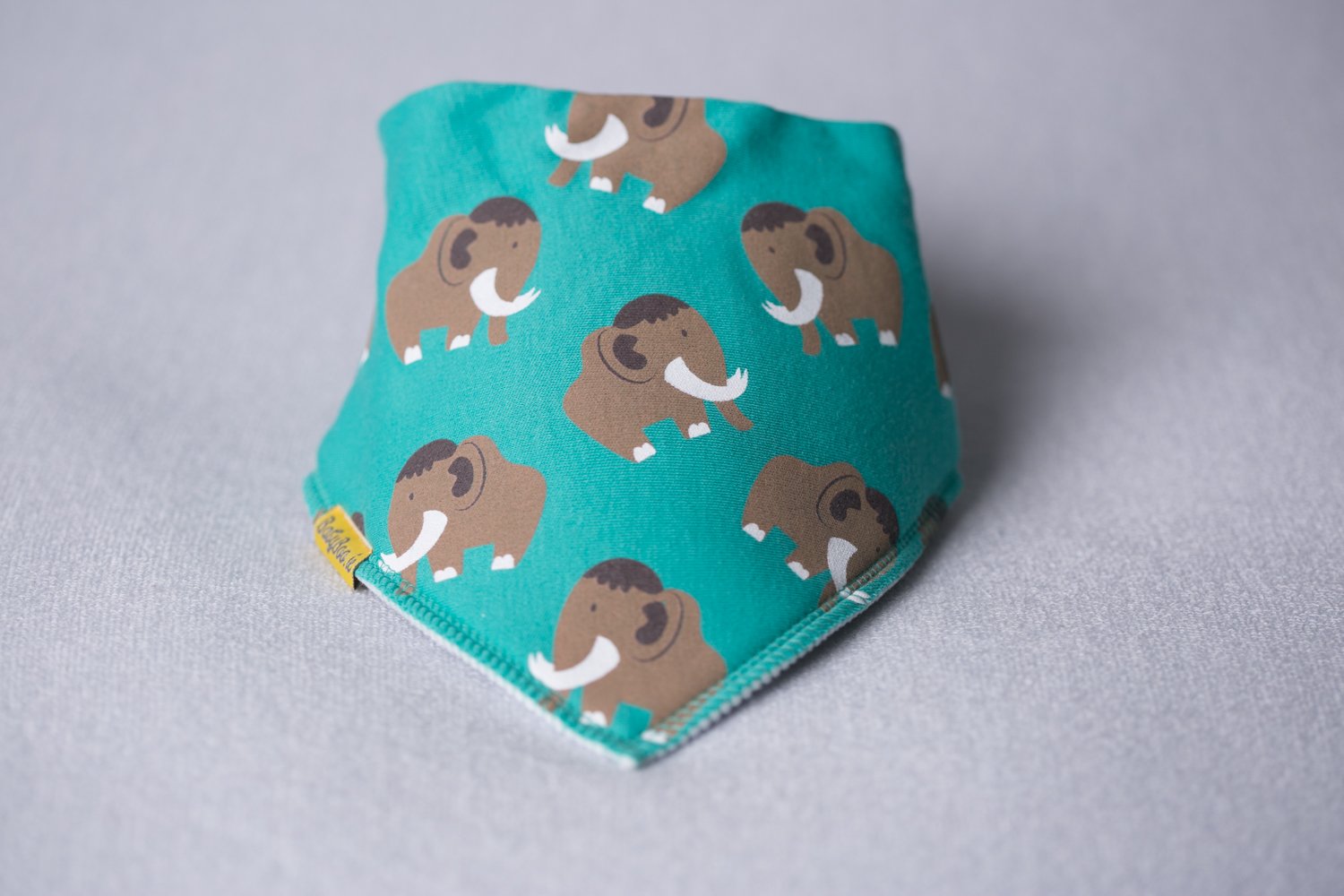 Marty the Mammoth organic cotton DribbleBoo bandana bib