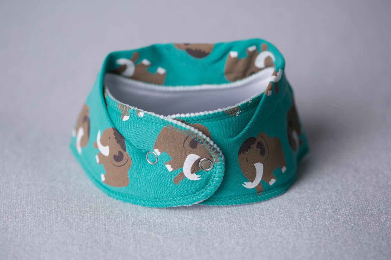 Marty the Mammoth organic cotton DribbleBoo bandana bib