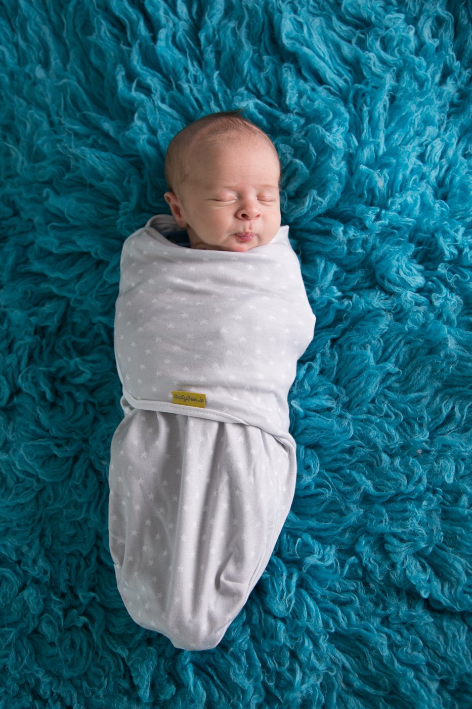 Mini grey stars organic cotton SwaddleBoo