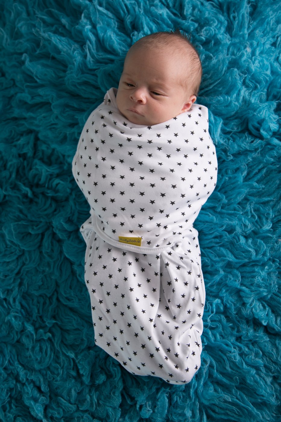 Mini monochrome stars organic cotton SwaddleBoo