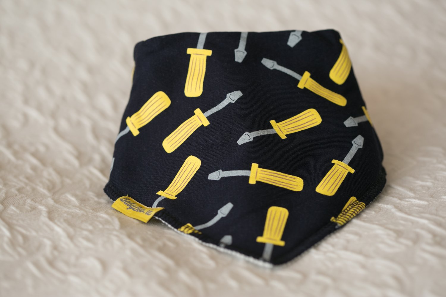 Tool time organic cotton DribbleBoo bandana bib