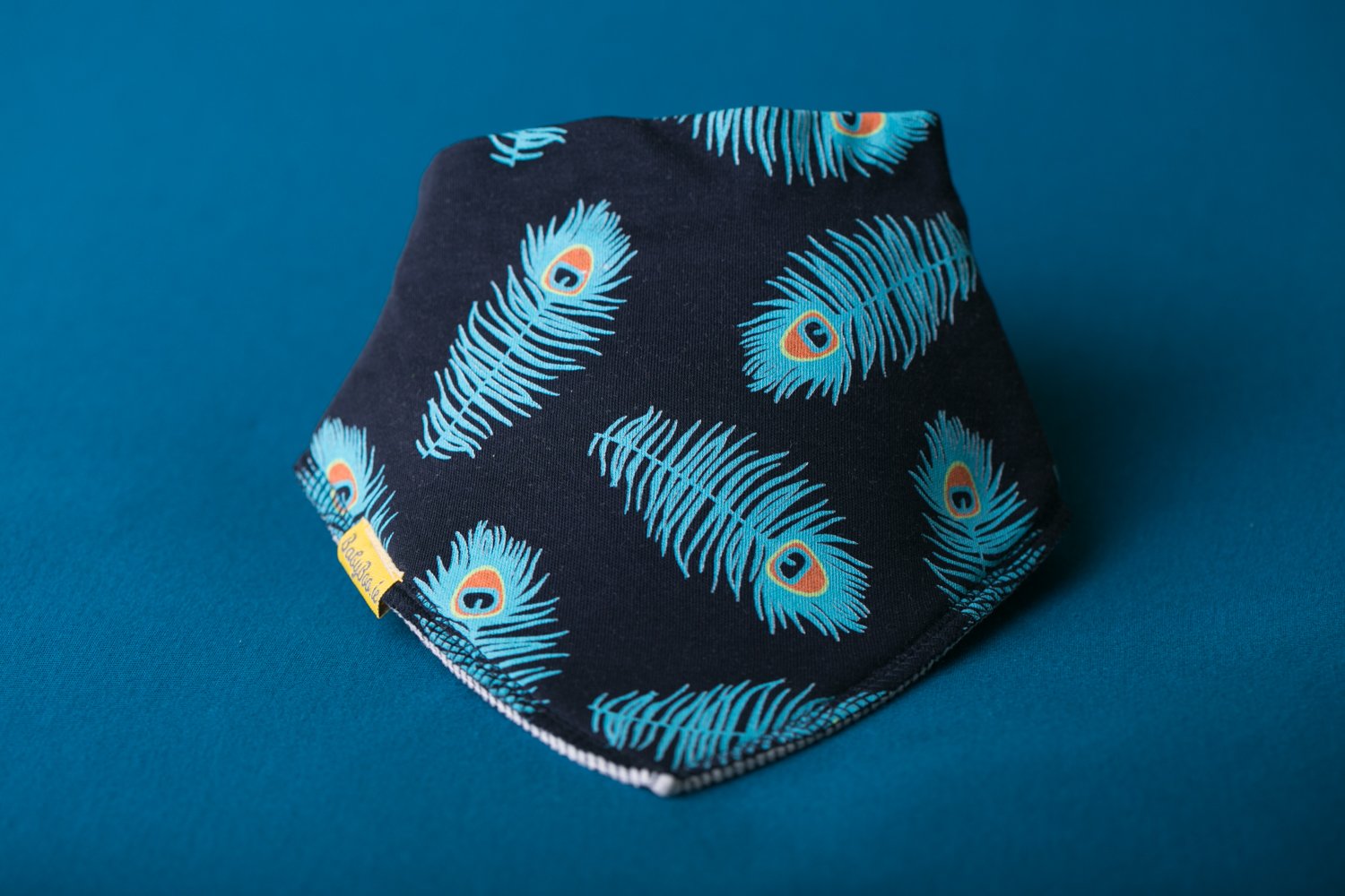 Proud as a peacock organic cotton DribbleBoo bandana bib
