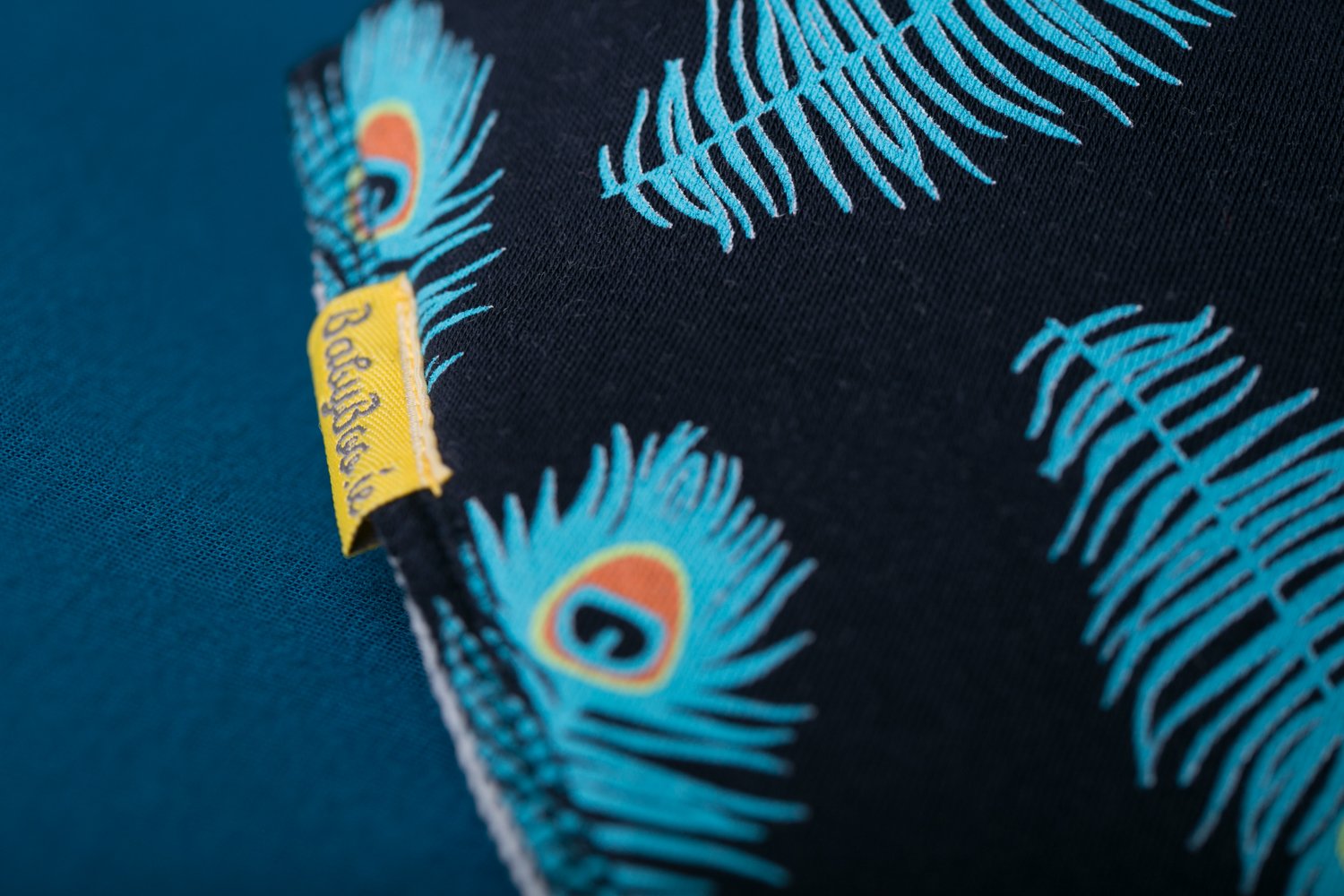 Proud as a peacock organic cotton DribbleBoo bandana bib