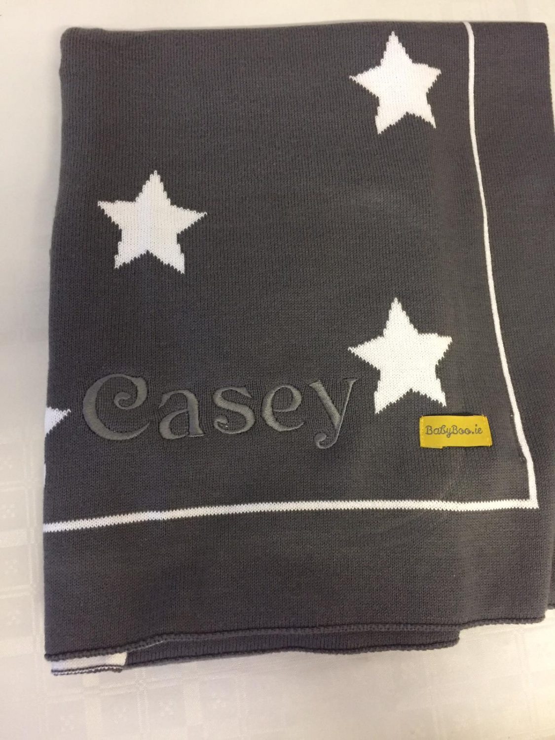 Organic cotton grey stars BlankieBoo