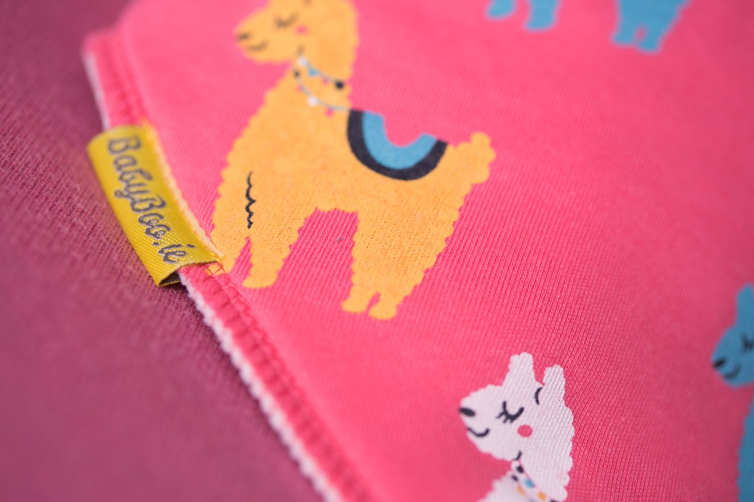 Pink Llamas Organic Cotton DribbleBoo bandana bib