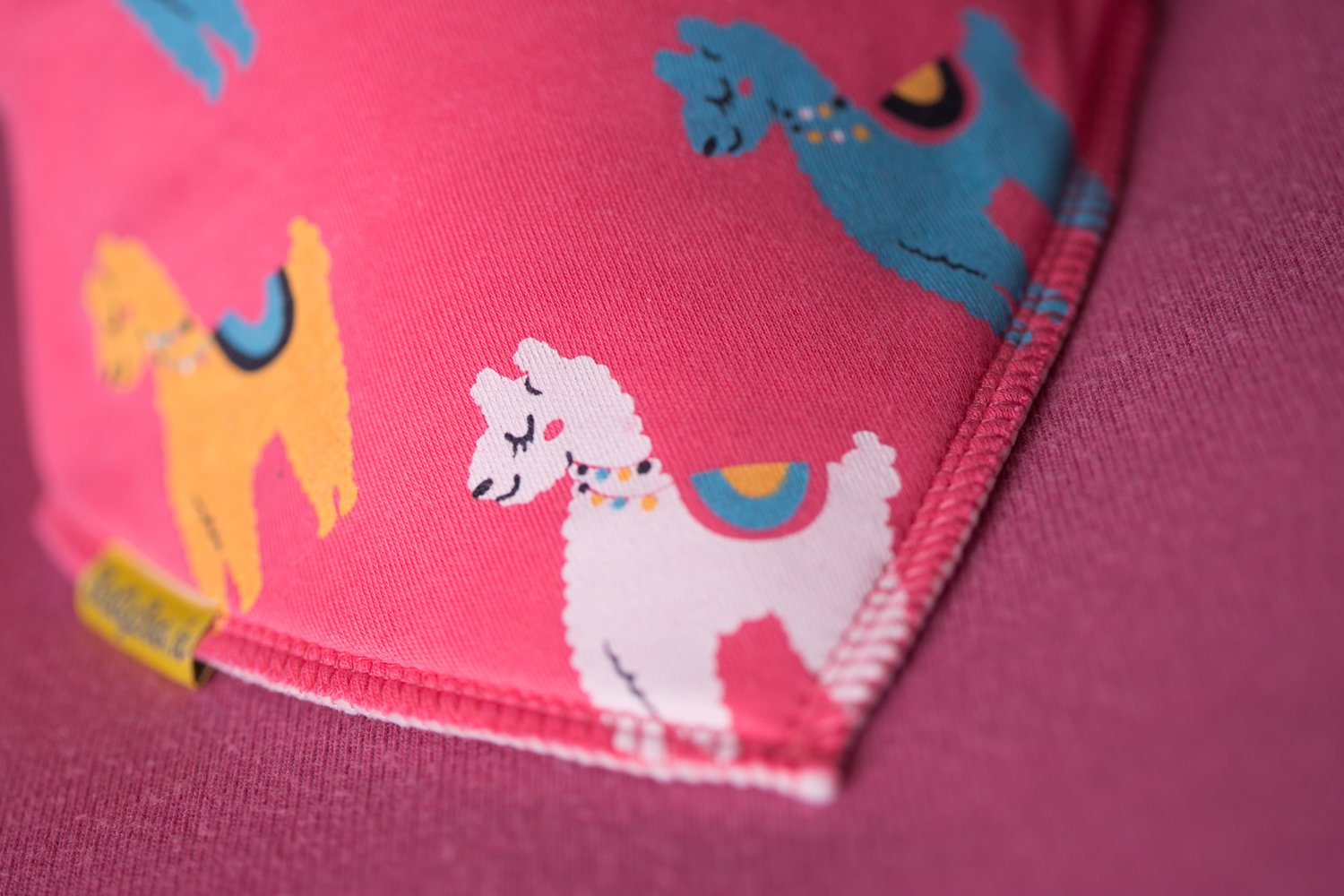 Pink Llamas Organic Cotton DribbleBoo bandana bib