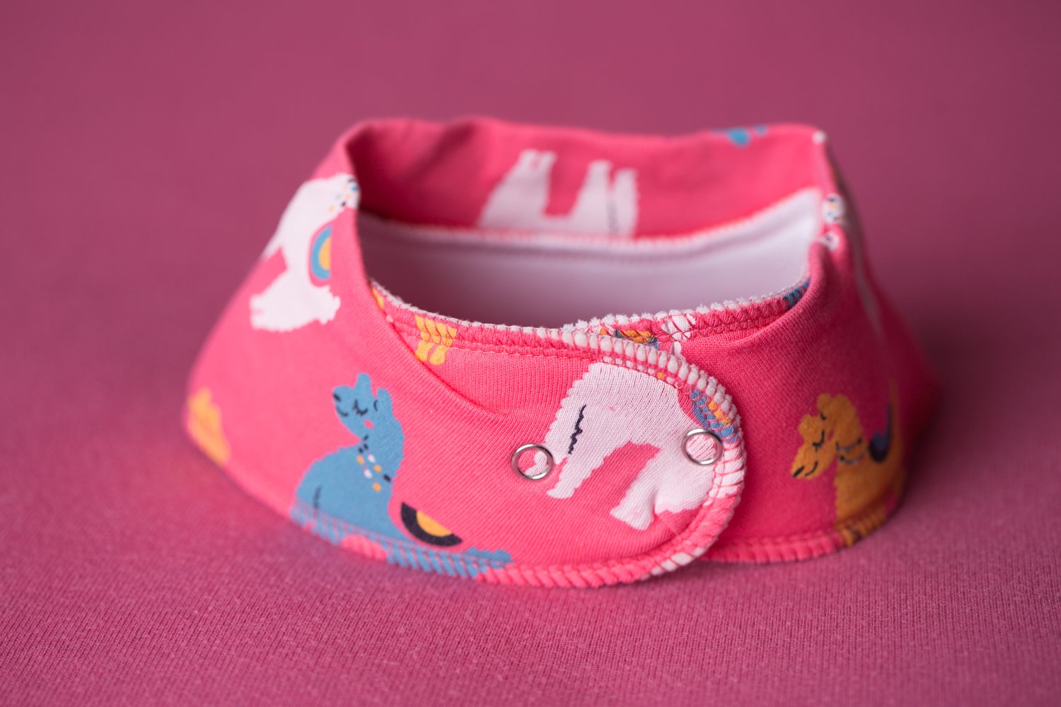 Pink Llamas Organic Cotton DribbleBoo bandana bib