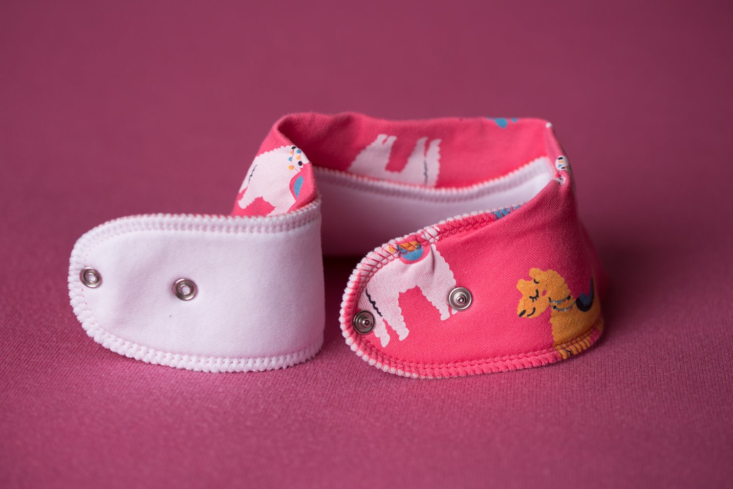 Pink Llamas Organic Cotton DribbleBoo bandana bib