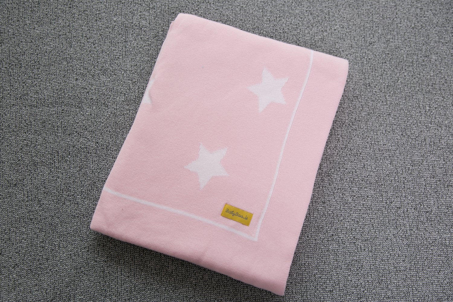 Organic cotton blush pink stars BlankieBoo