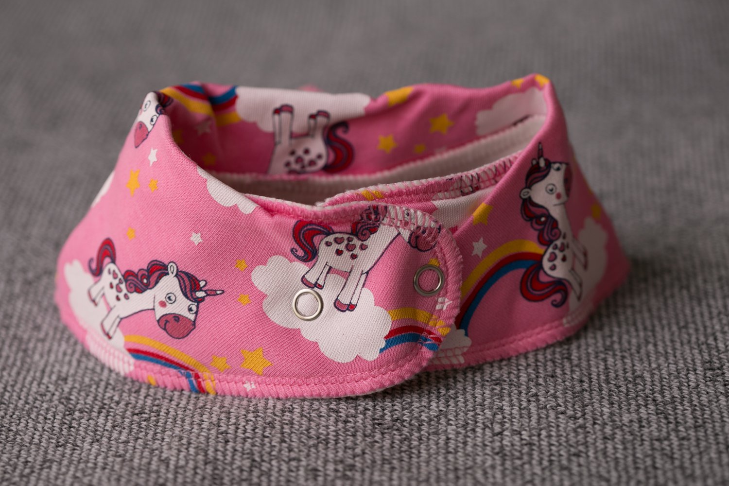 Pink unicorns & rainbows organic cotton DribbleBoo bandana bib