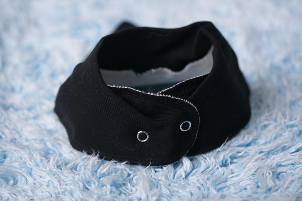 Just black organic cotton DribbleBoo bandana bib