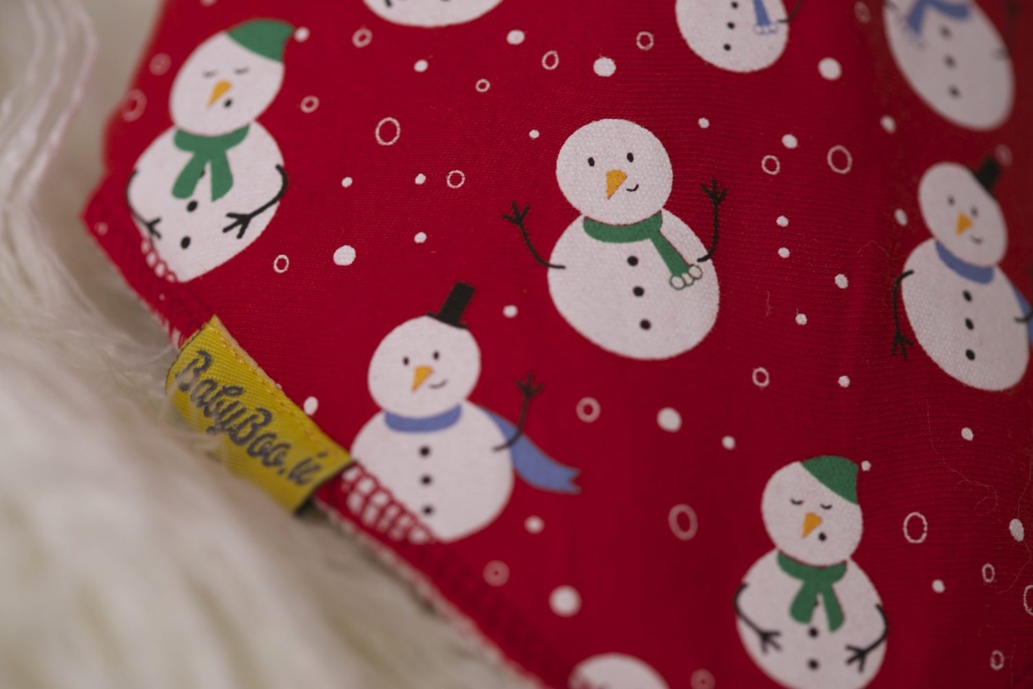Red Snowmen everywhere organic cotton DribbleBoobandana bib