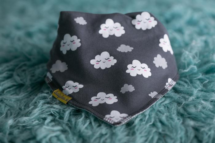 Sleepy clouds organic cotton DribbleBoo bandana bib