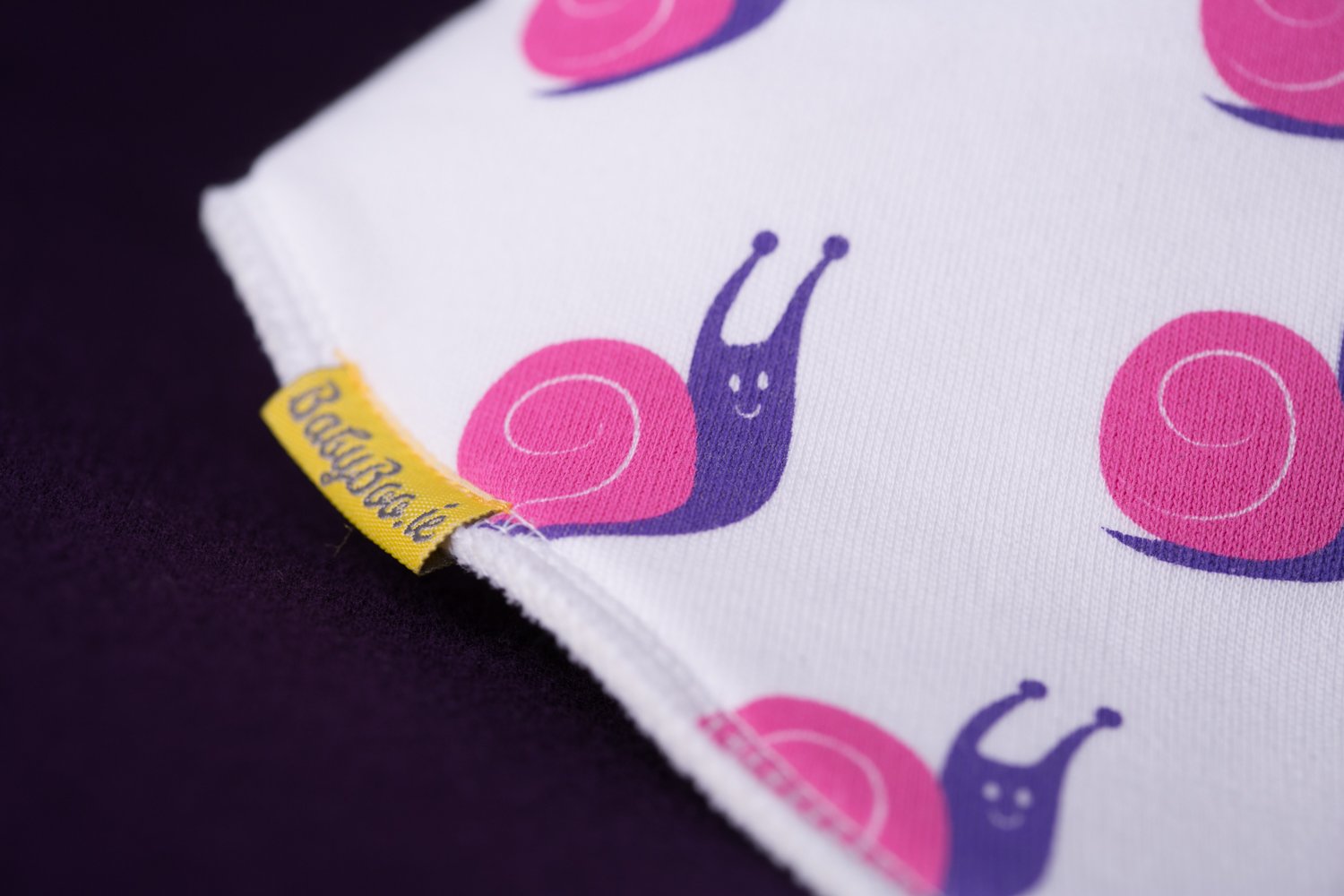 Sheila the supersnail organic cotton DribbleBoo bandana bib