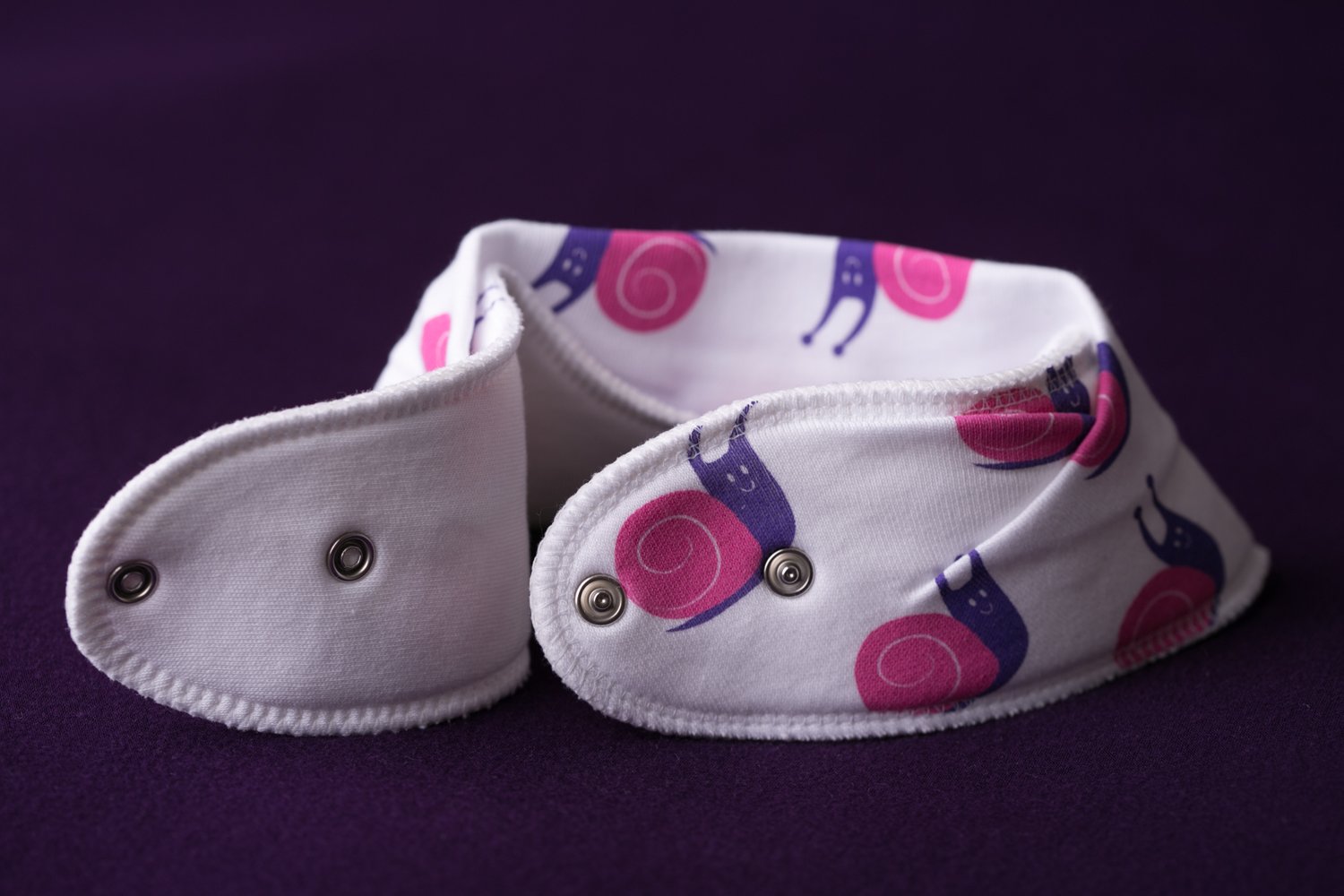 Sheila the supersnail organic cotton DribbleBoo bandana bib