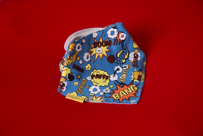 Superhero to the rescue organic cotton DribbleBoo bandana bib