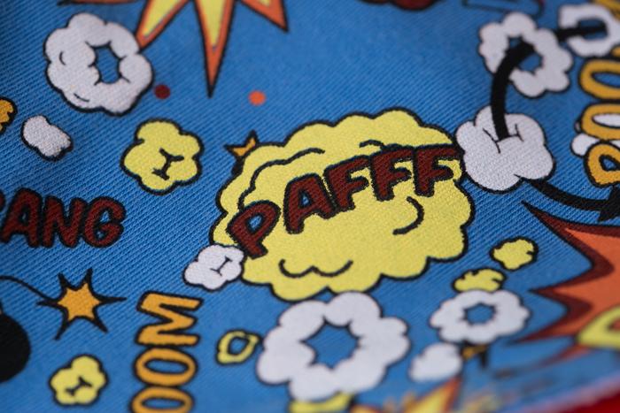 Superhero to the rescue organic cotton DribbleBoo bandana bib