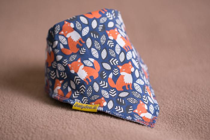 Teal foxes foxes everywhere organic cotton bandana bib