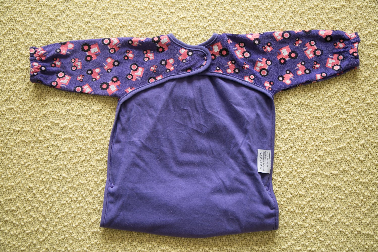 Purple Tessie tractors YummyBoo feeding bib