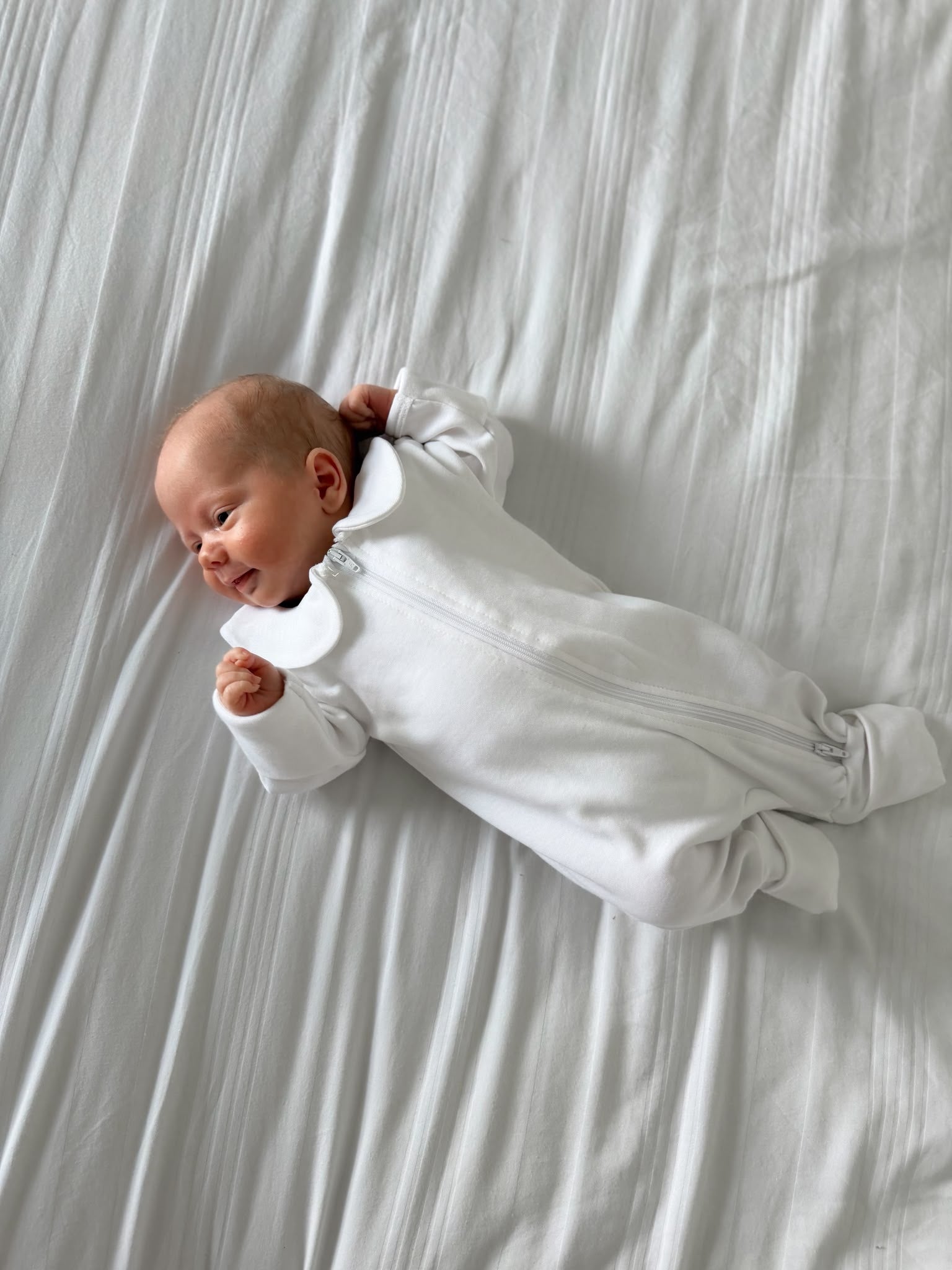 White Collar Organic Cotton ZippyBoo suit