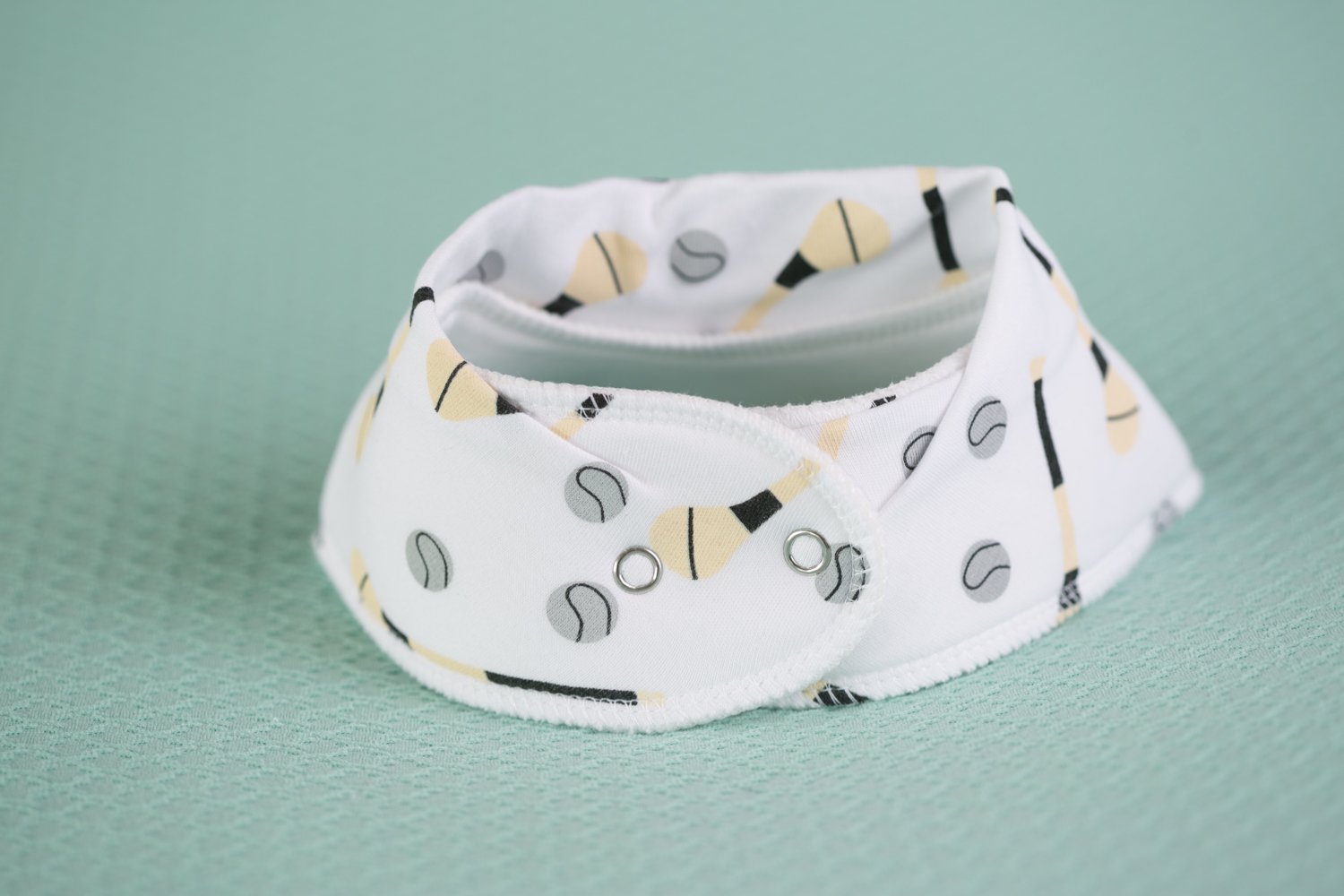 White GAA mad organic cotton DribbleBoo bandana bib