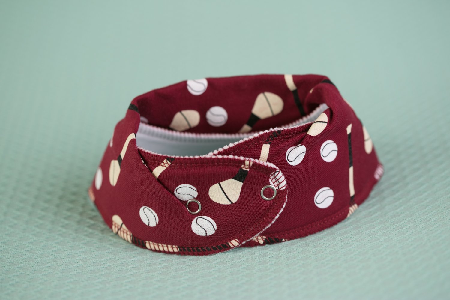 Maroon GAA mad organic cotton DribbleBoo bandana bib