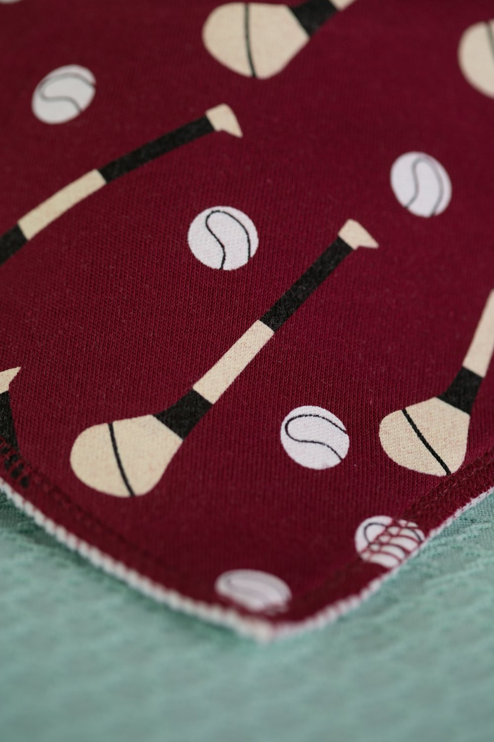 Maroon GAA mad organic cotton DribbleBoo bandana bib