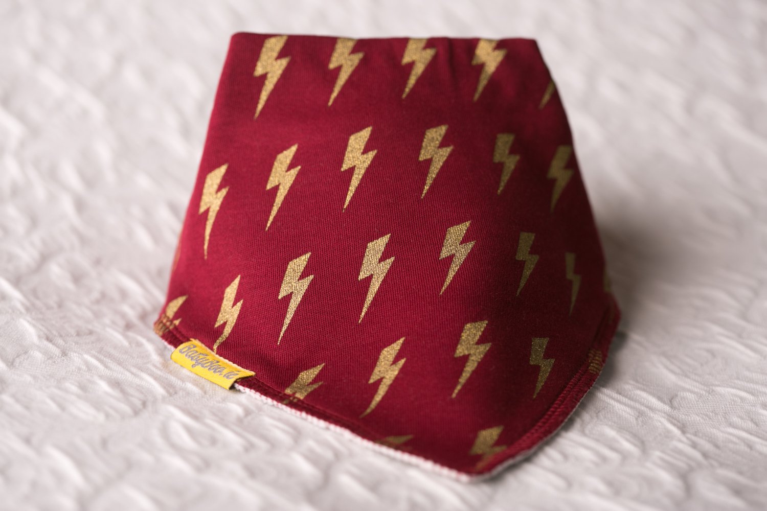 Golden bolts organic cotton DribbleBoo bandana bib