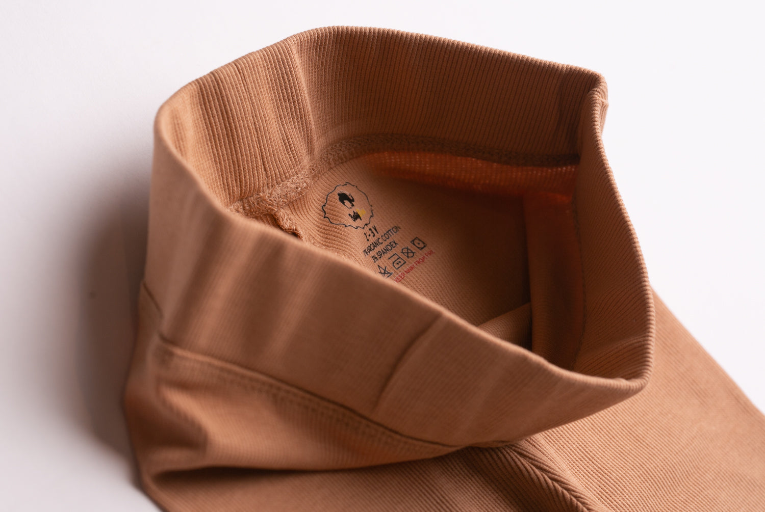 Caramel ribbed organic cotton loungewear set