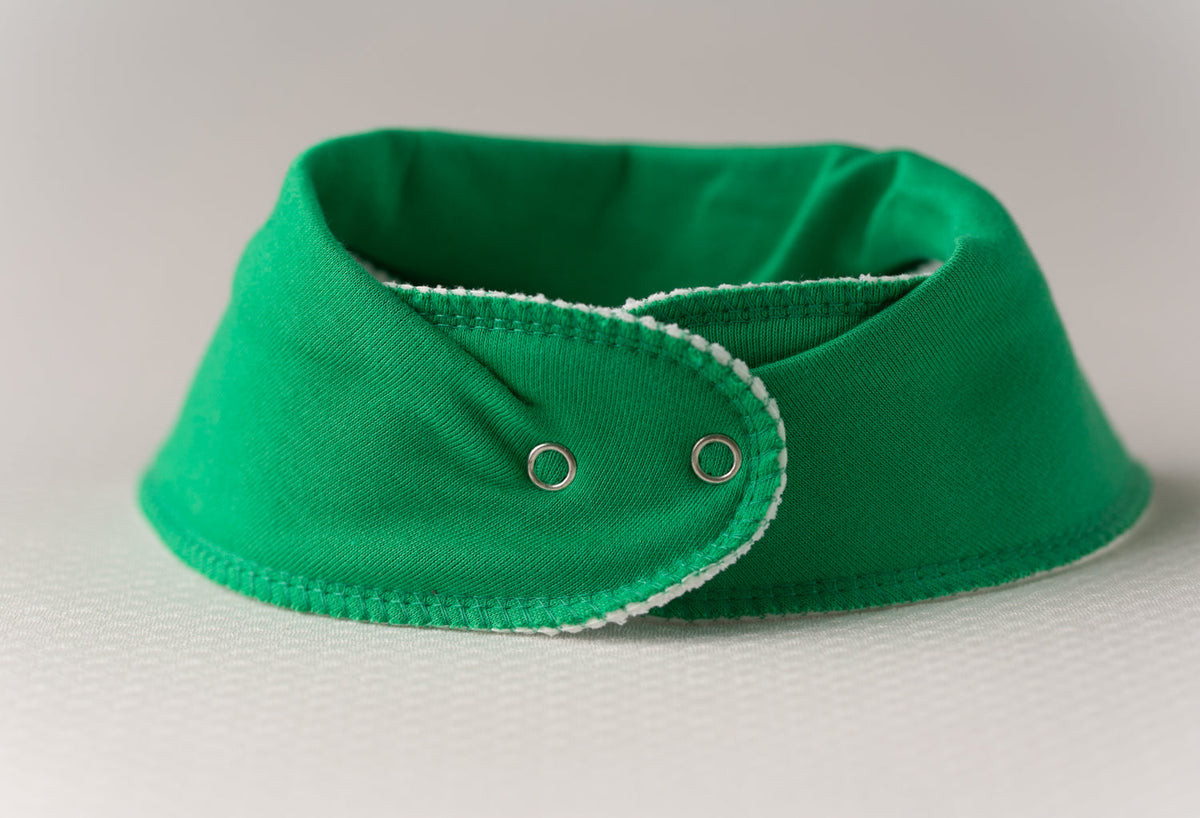 Puc about with Teddy organic cotton DribbleBoo bandana bib