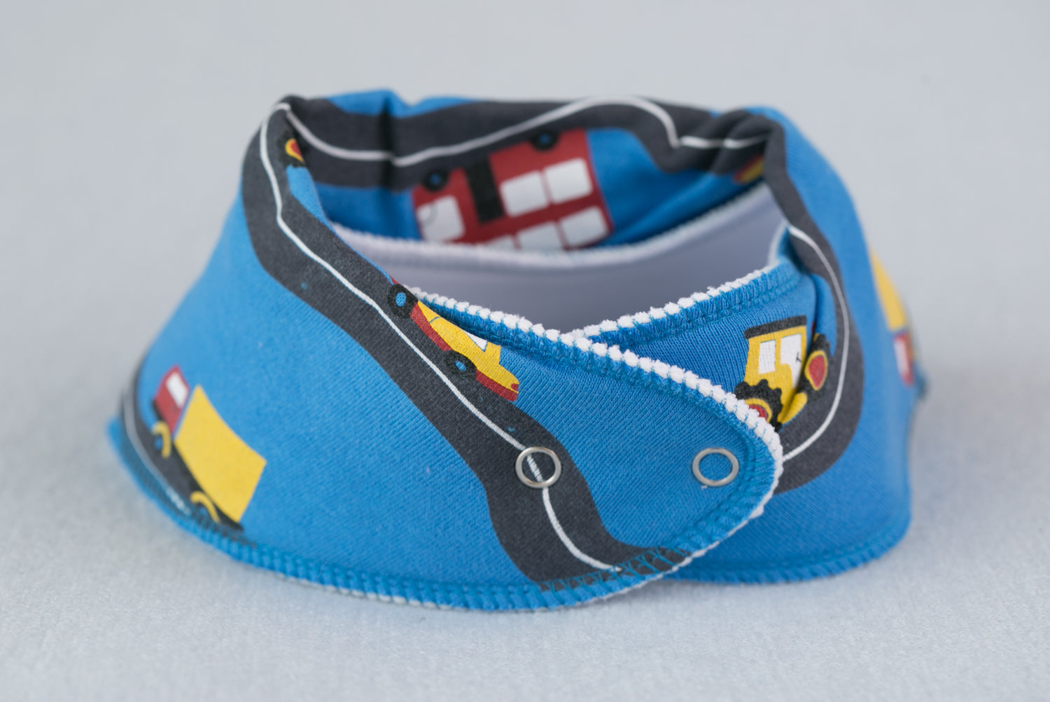 Driving around organic cotton DribbleBoo bandana bib