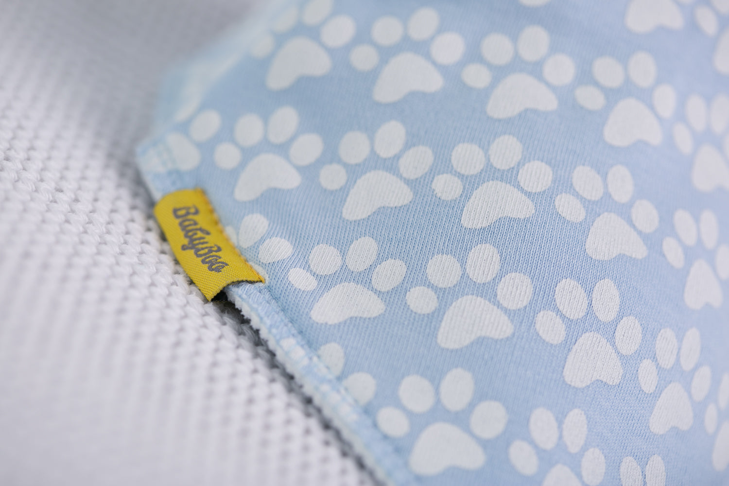 Baby blue puppy paws organic cotton DribbleBoo bandana bib