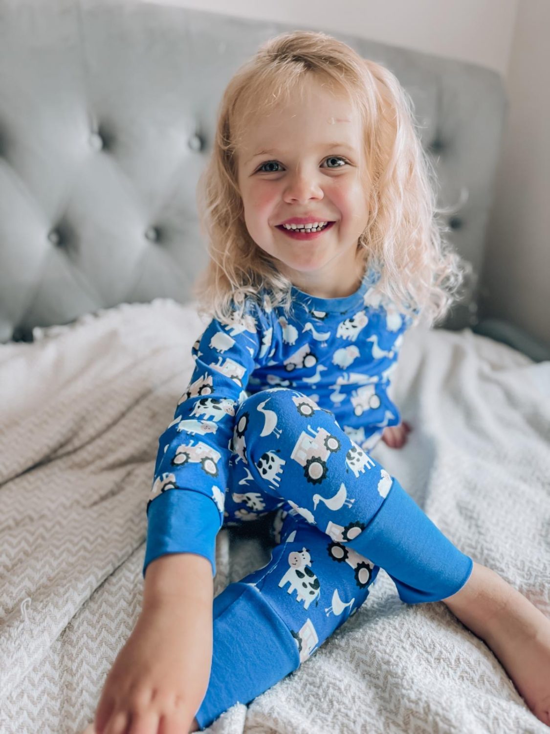 Blue Farmyard organic cotton loungewear set