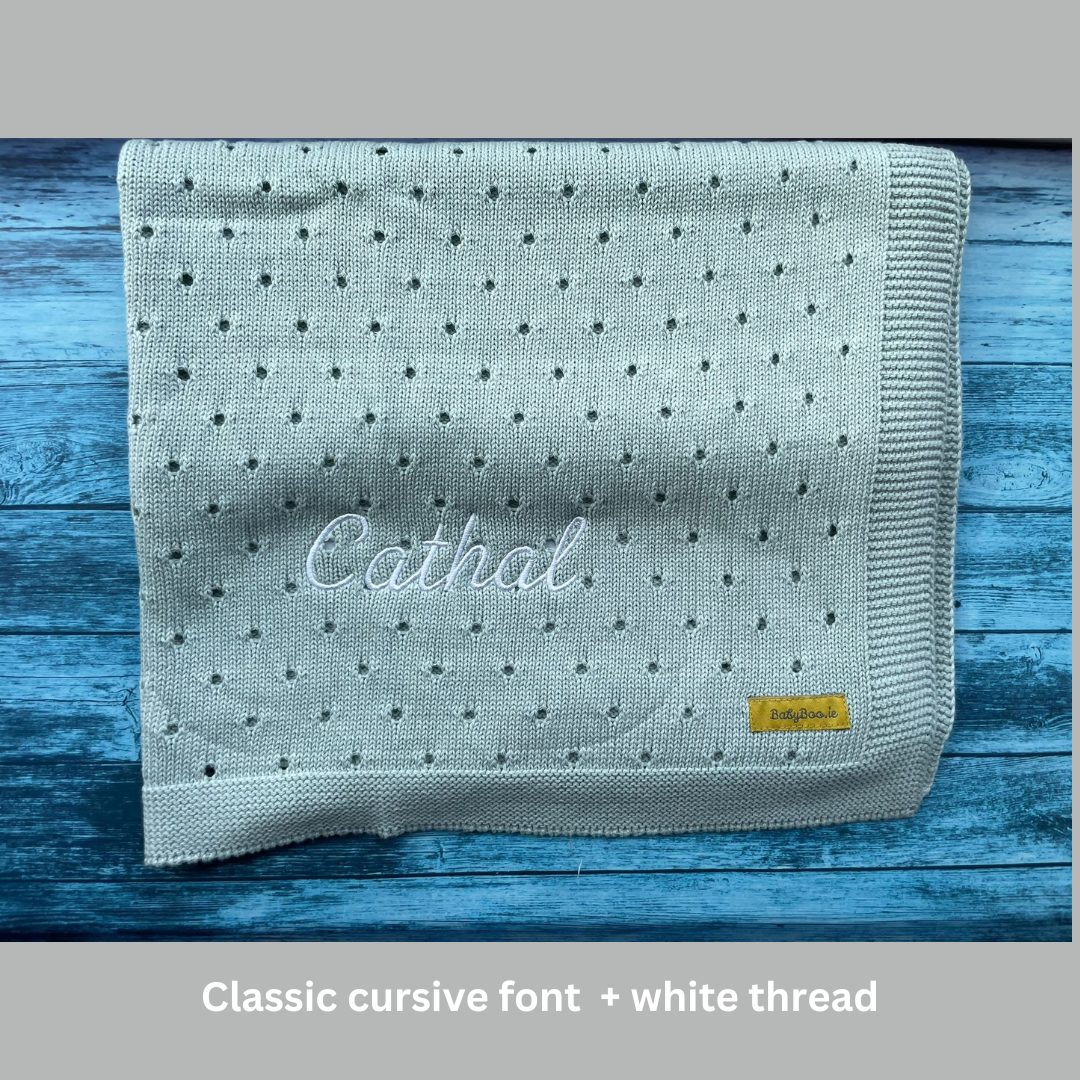 Organic cotton mint cellular BlankieBoo