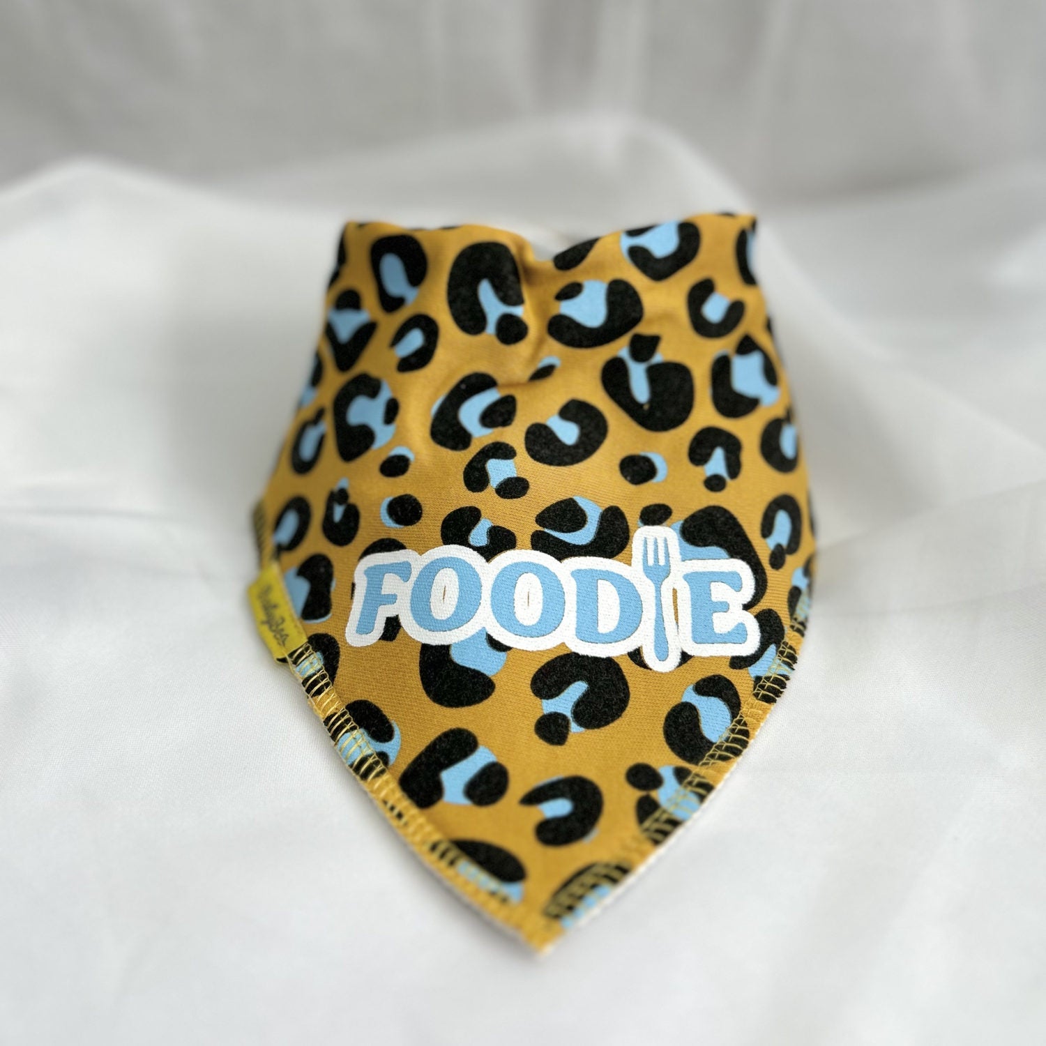 Blue Foodie organic cotton DribbleBoo bandana bib