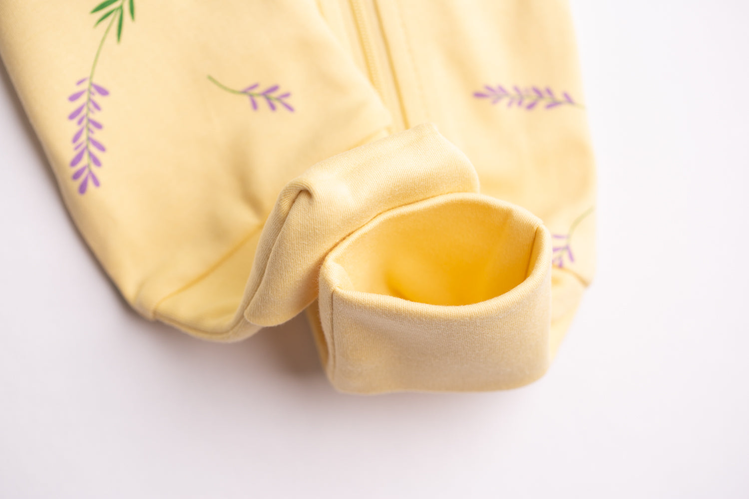 Lemon lavender organic cotton ZippyBoo suit