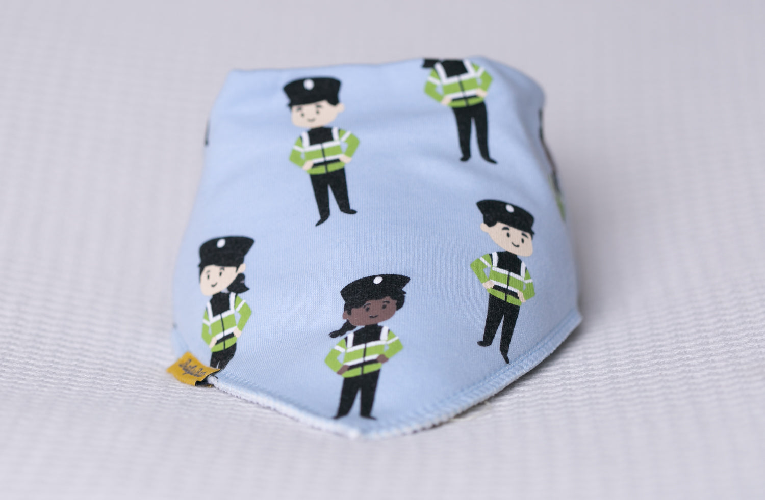 Baby blue future Garda organic cotton DribbleBoo bandana bib