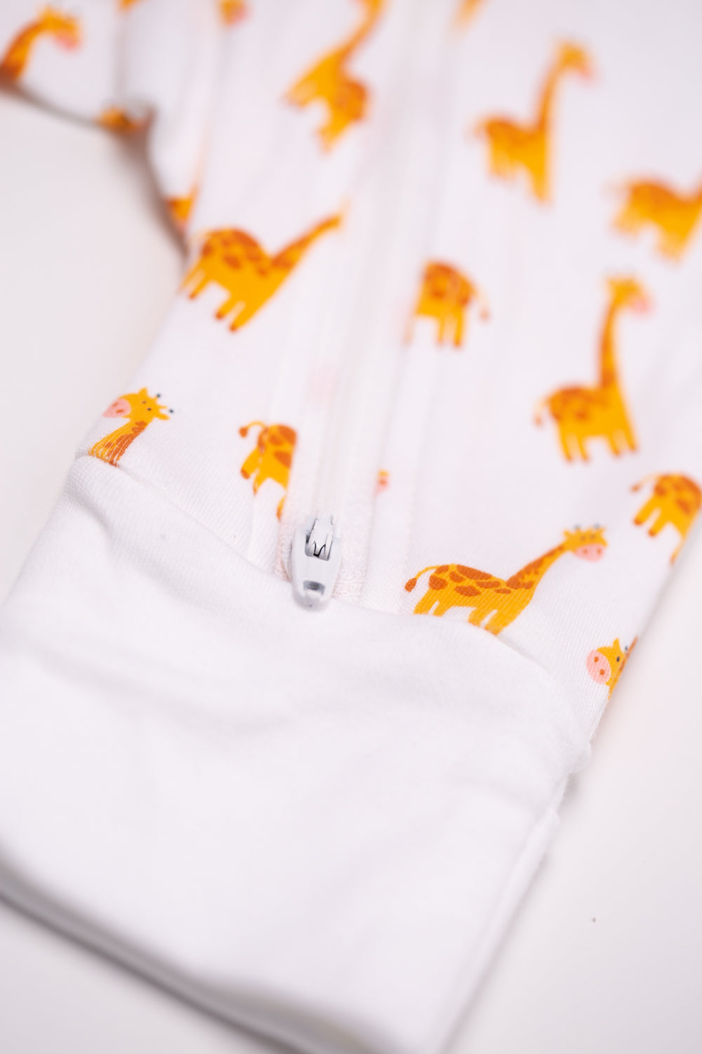Ivory giraffes organic cotton ZippyBoo suit