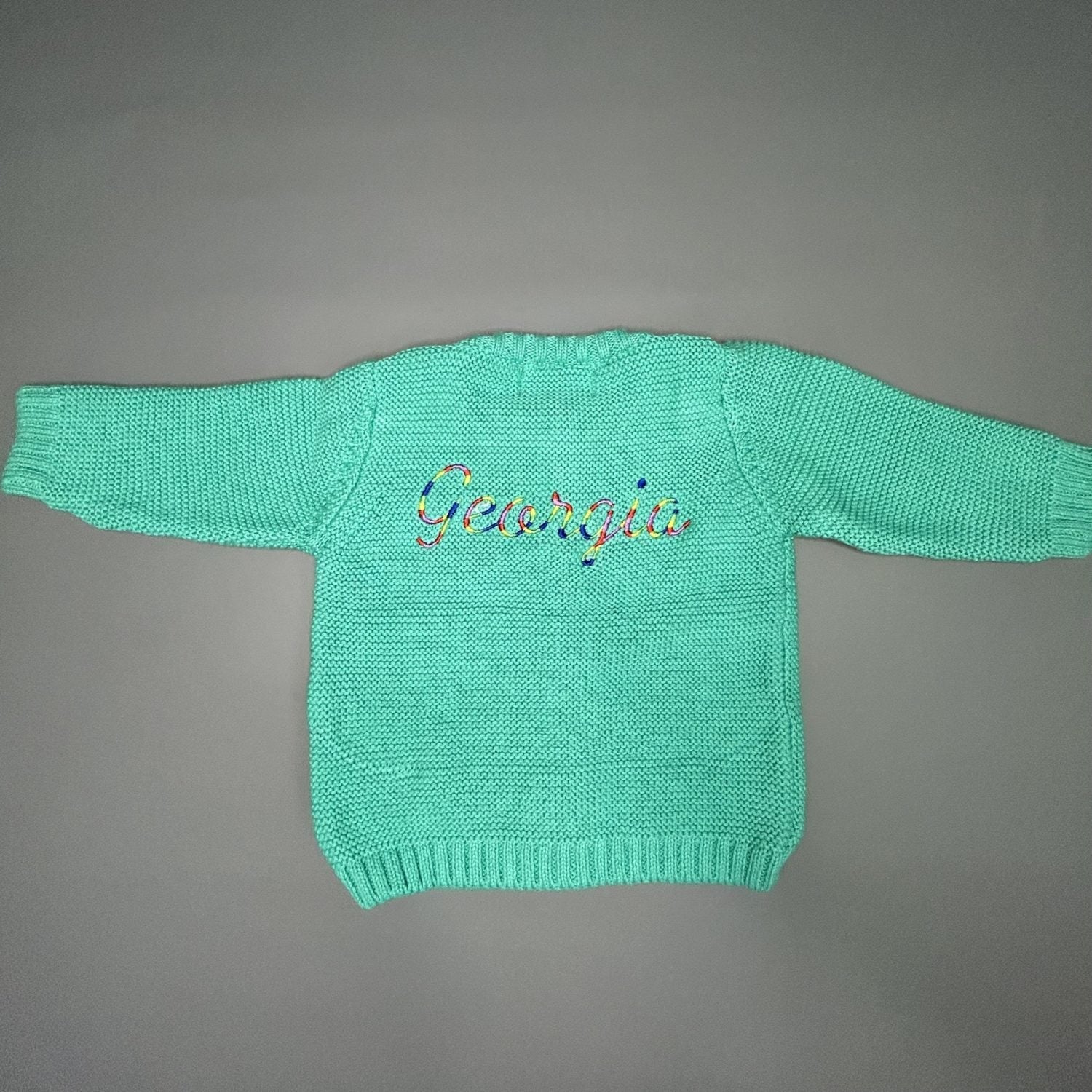 Cyan organic cotton zipped cardigan