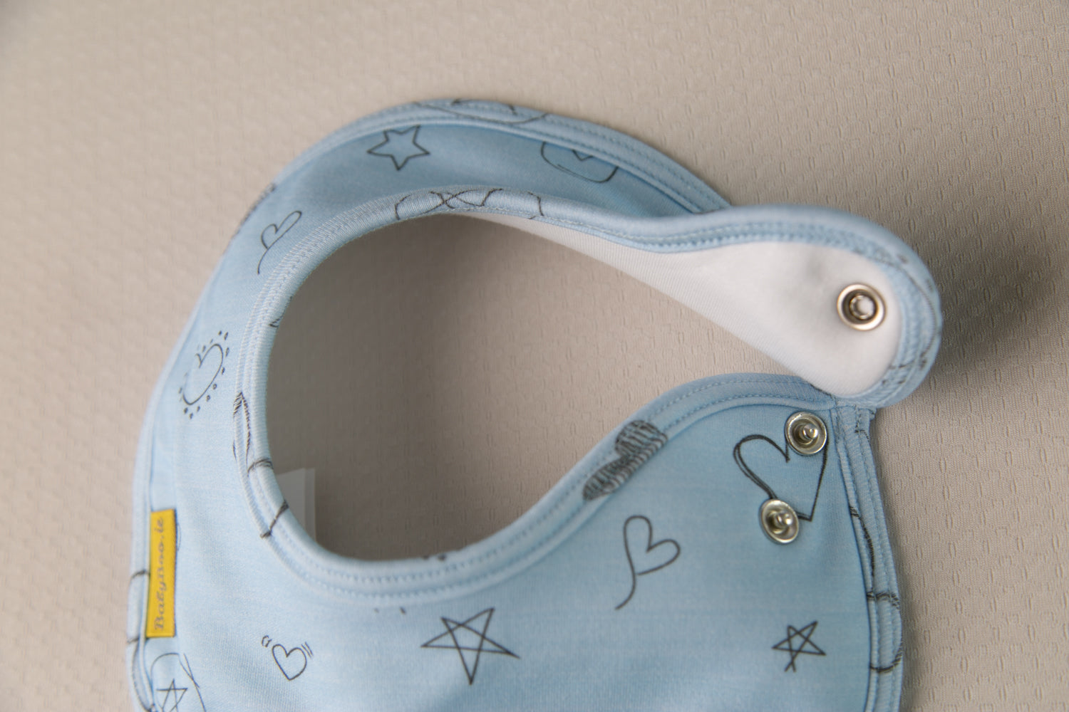 Blue Doodling organic cotton LittleBoo baby bib