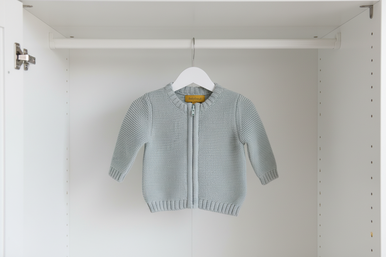 Mint organic cotton zipped cardigan