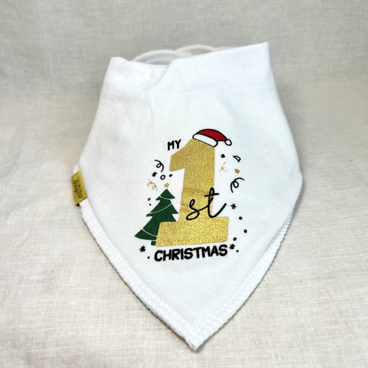 My 1st Christmas organic cotton DribbleBoo bandana bib