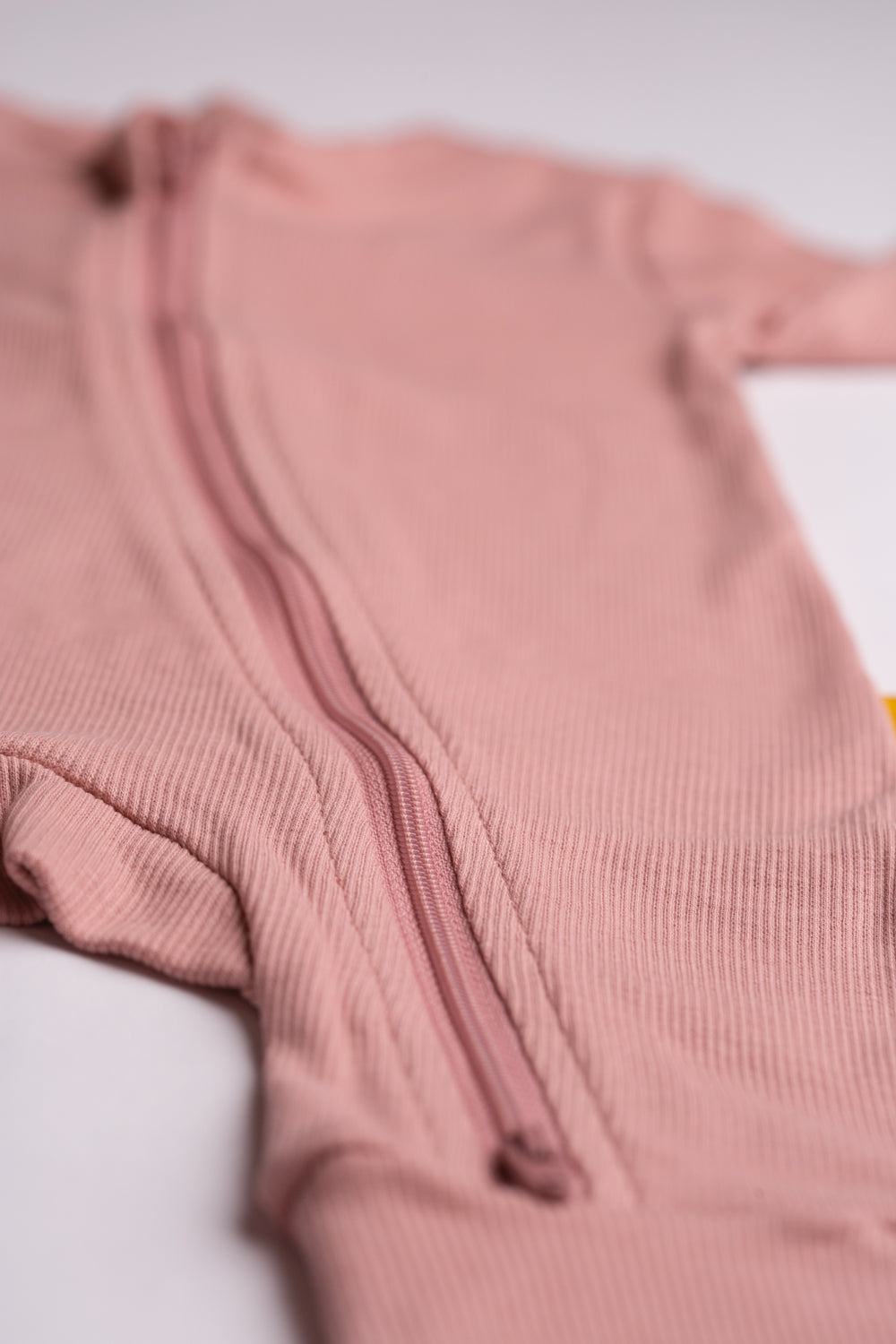 Rose ribbed organic cotton ZippyBoo suit
