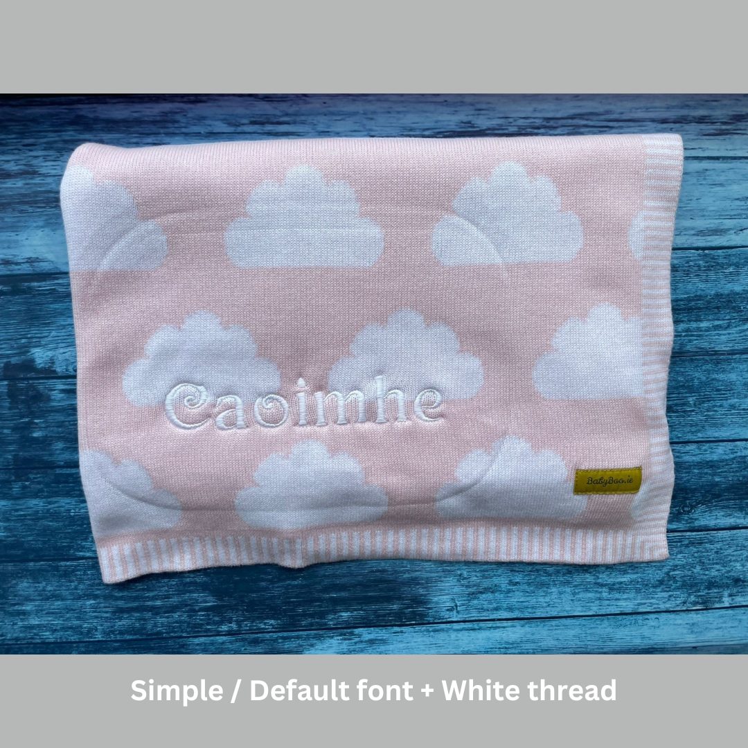 Organic cotton pink clouds BlankieBoo