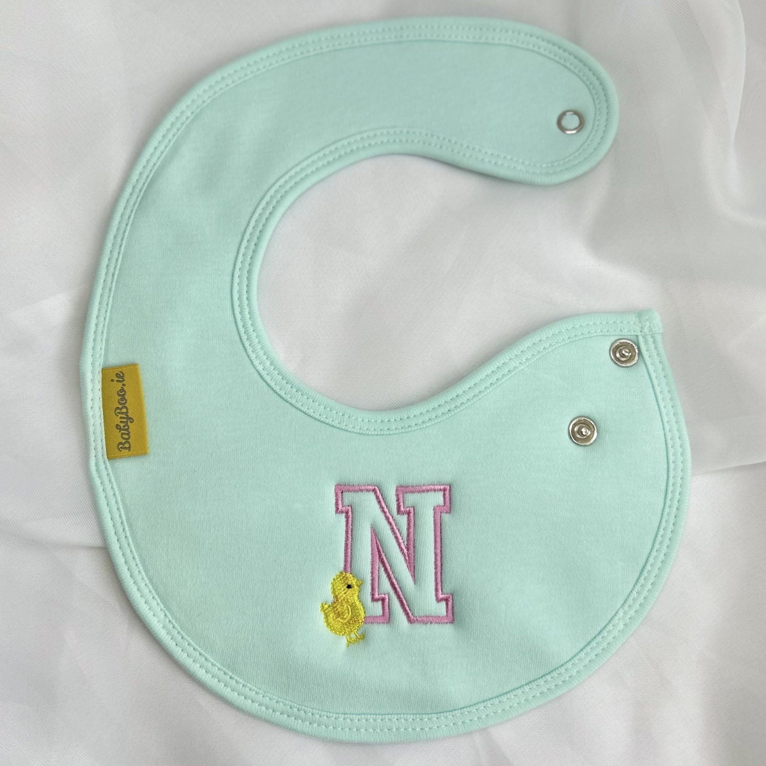 Letterman Organic Cotton LittleBoo newborn bib