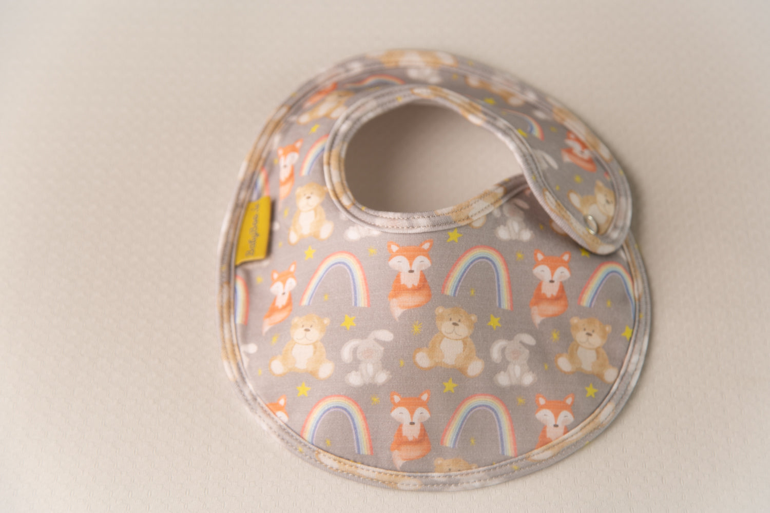 Woodland Friends organic cotton LittleBoo baby bib