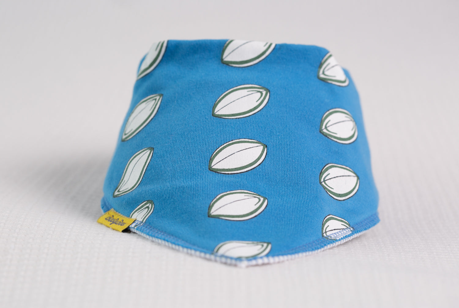 Blue rugby fan organic cotton DribbleBoo bandana bib